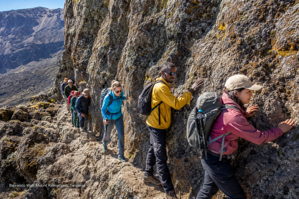 Barranco Wall Machame route Kilimanjaro climbers