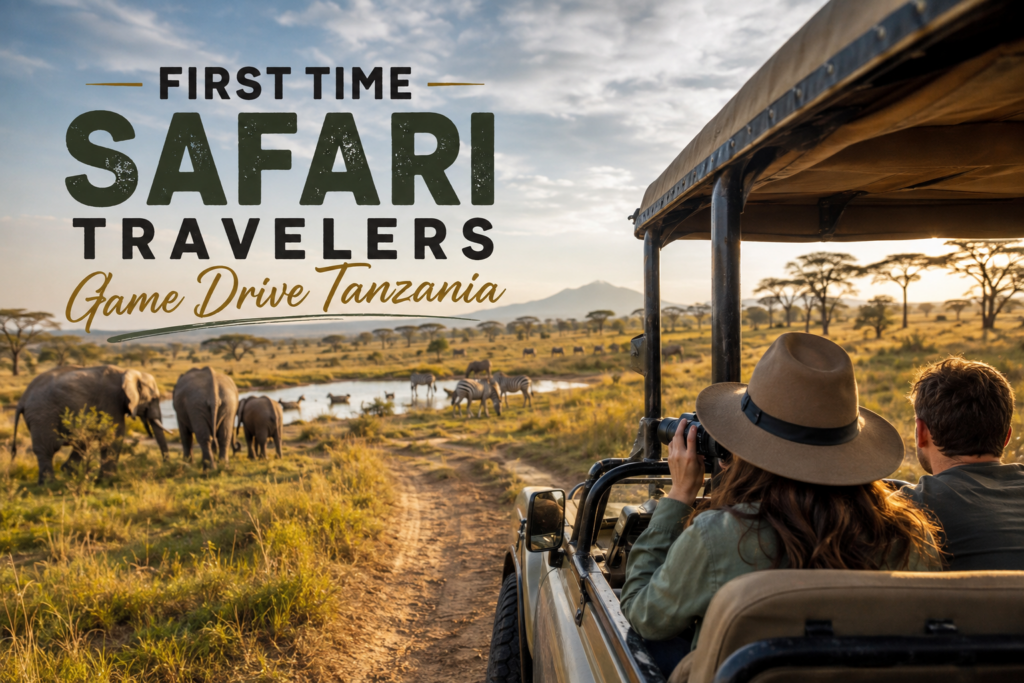 first time safari travelers game drive Tanzania